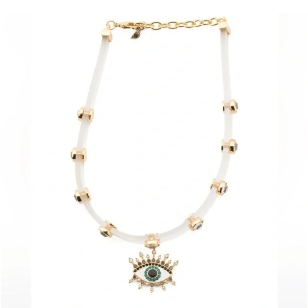 New KURT GEIGER LONDON CLEAR JELLY EVIL EYE  NECKLACE CHOKER & BAG